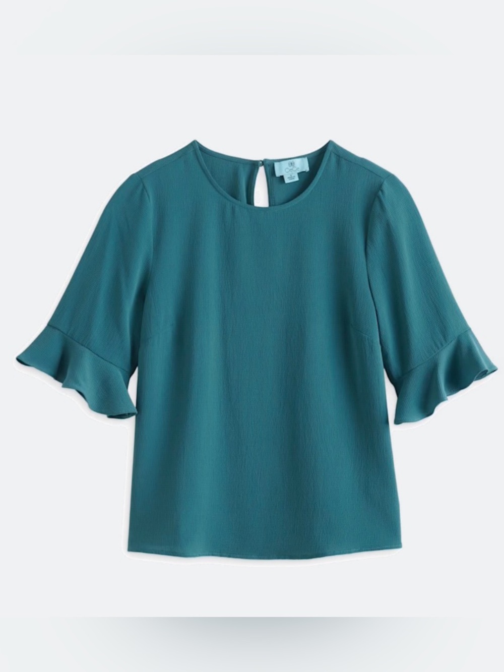 CeCe Teal Ruffle Sleeve Blouse - NWOT